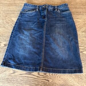 Boden Denim Mini Skirt Dark Wash A-Line 5-Pocket Blue Cotton Jean Skirt Size 6L